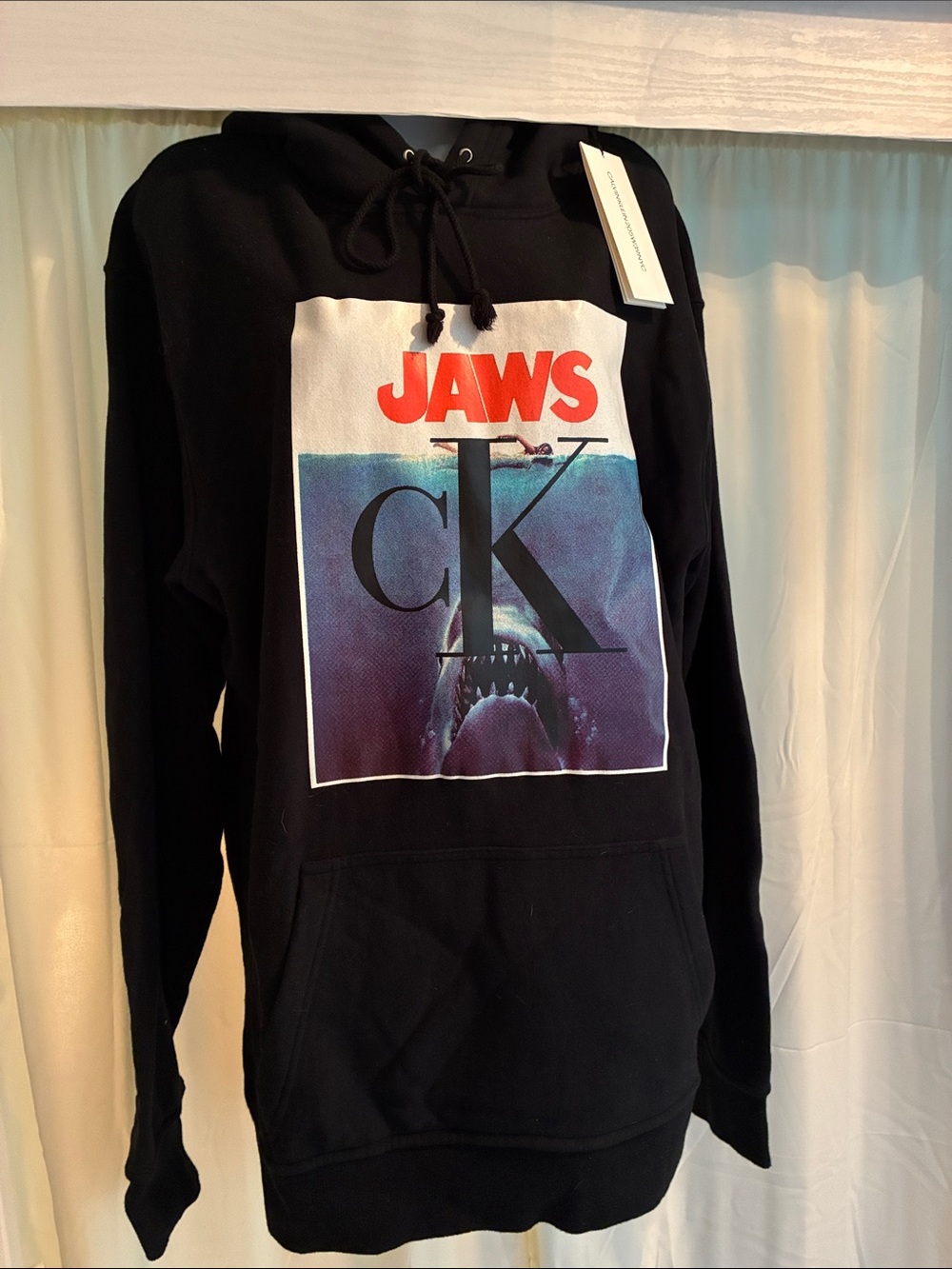 Calvin Klein Hoodie Sweatshirt with JAWS Graphic, NWT!